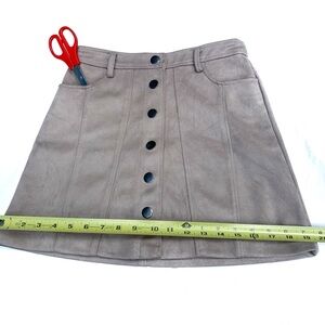 Zara Faux Suede Button Down Mini Skirt xs